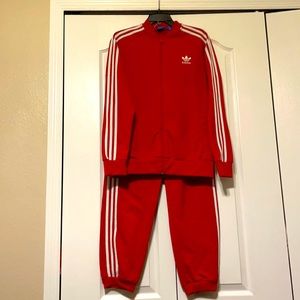 Red-Orange Adidas Tracksuit